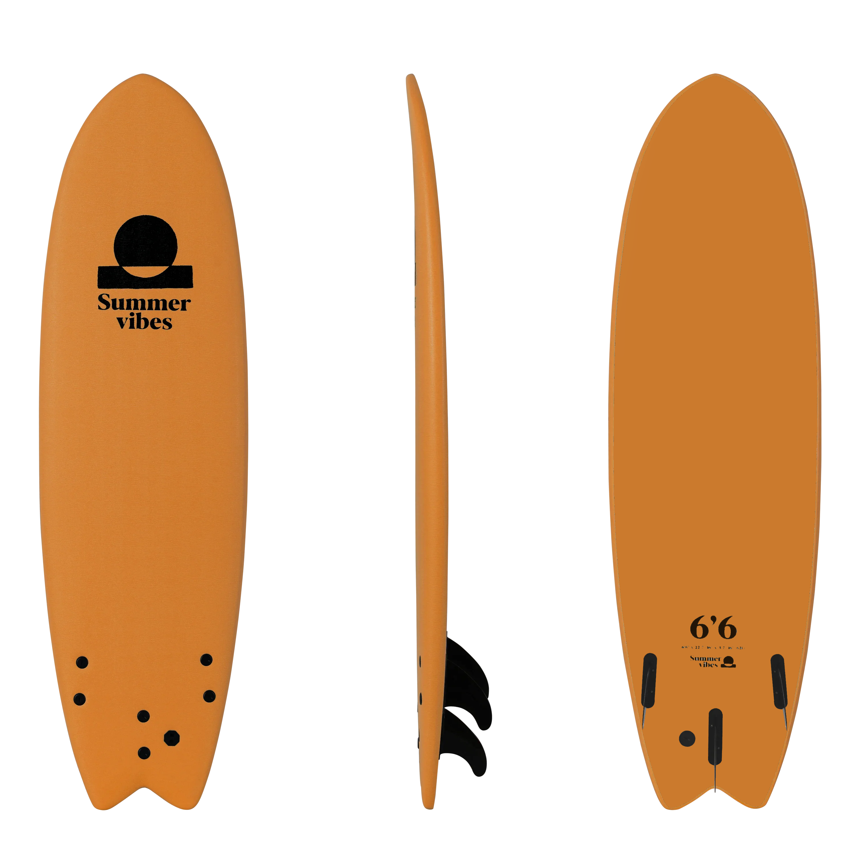 6ft 6 Soft Top Fish Surfboard Orange | Summer vibes