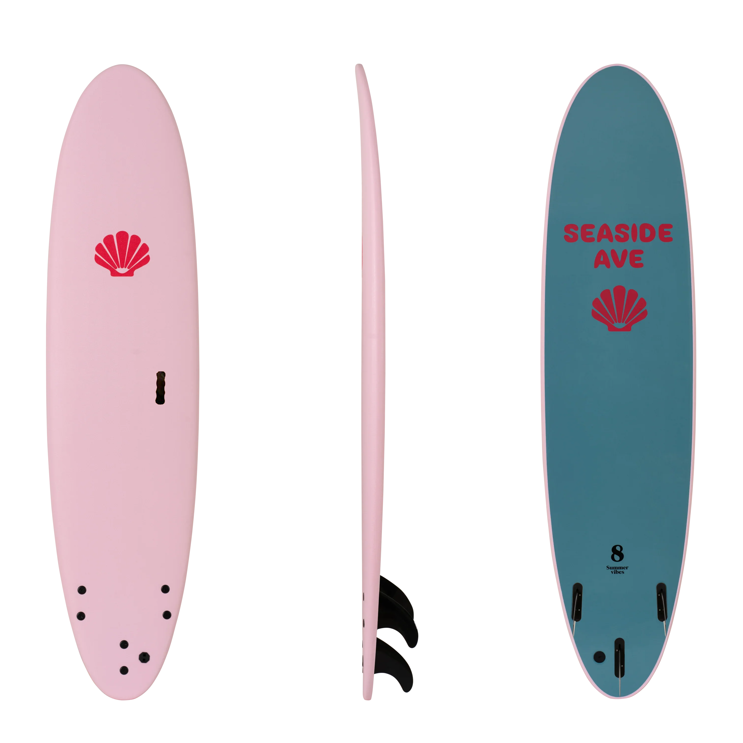 Mini Mal 8' Softboard Pink | Seaside Ave x Summer vibes