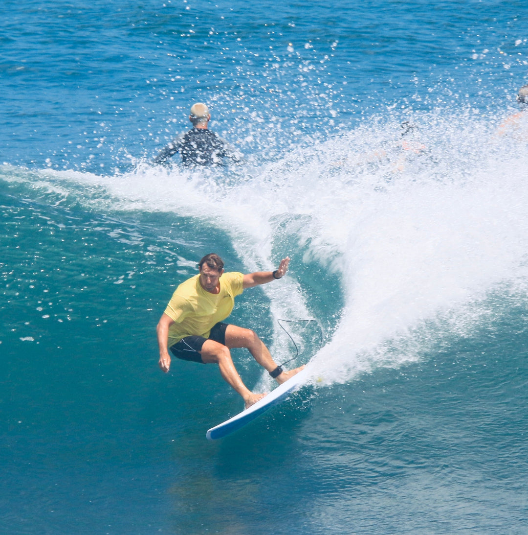 Summer vibes Discus Egg Round Tail Surfboard - White Blue