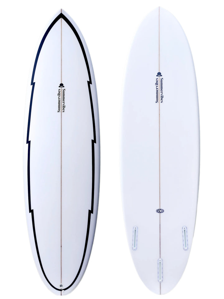 Summer vibes Discus Egg Round Tail Surfboard - Black rail - Summer vibes
