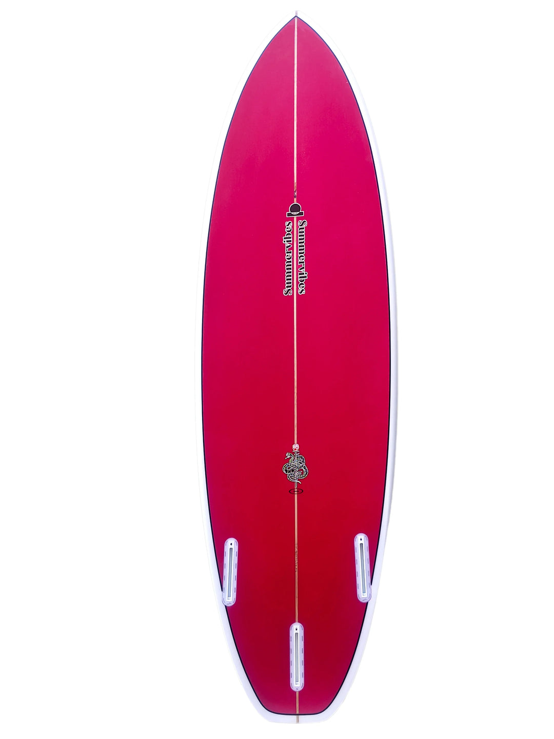 Summer vibes Grom Youth Shortboard Surfboard - Red flame - Summer vibes