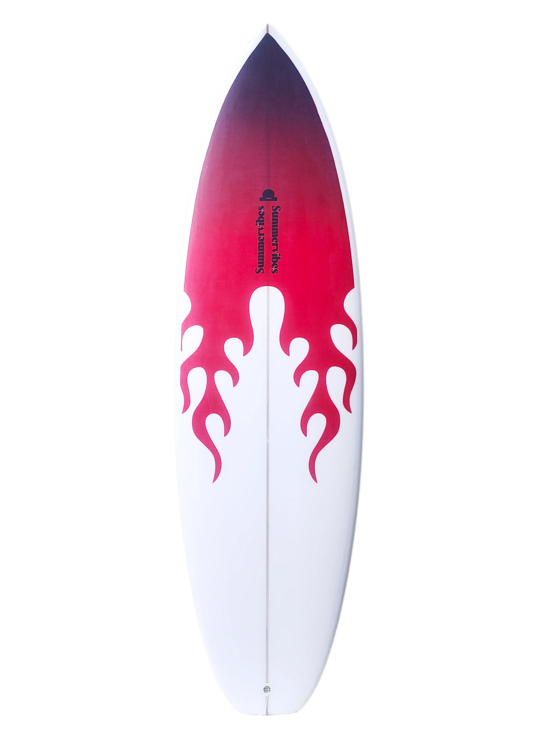 Summer vibes Grom Youth Shortboard Surfboard - Red flame - Summer vibes