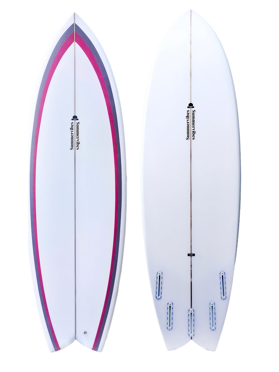 Summer vibes Fish Swallow Tail Surfboard - Red - Summer vibes