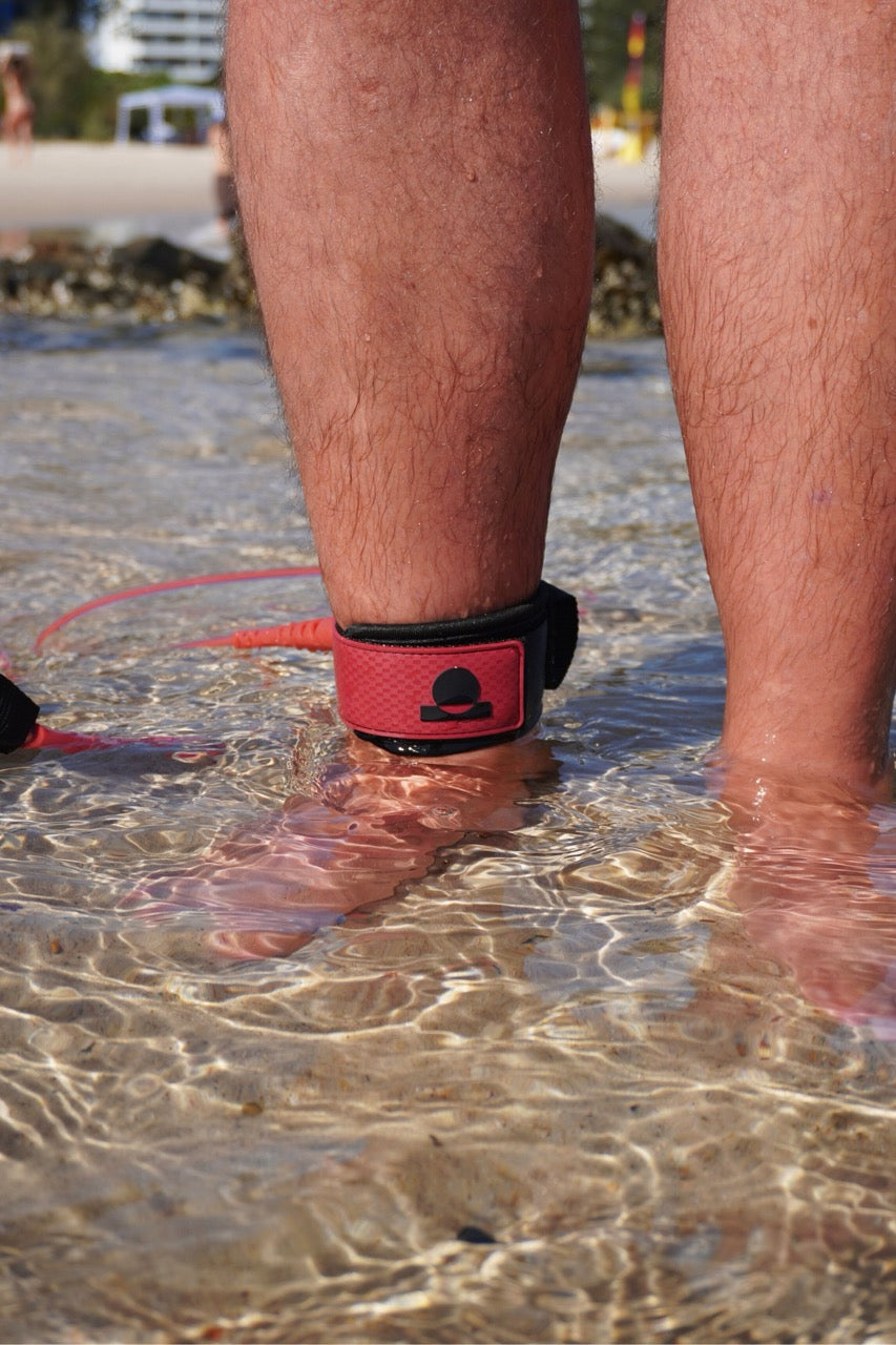 Summer vibes Session 5ft Surfboard Leash Leg rope - Red Clear