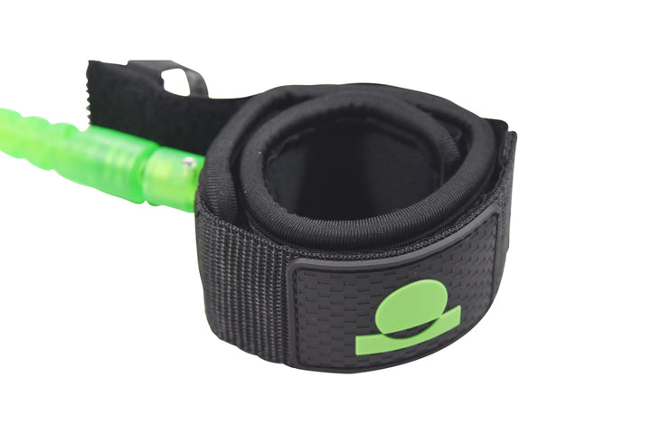 Summer vibes Session Bodyboard Wrist Coil Leash - Green Fluro - Summer vibes