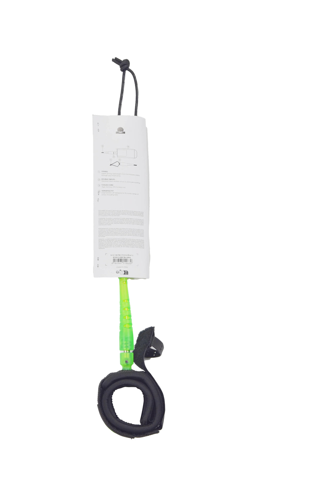 Summer vibes Session Bodyboard Bicep Coil Leash - Green Fluro - Summer vibes