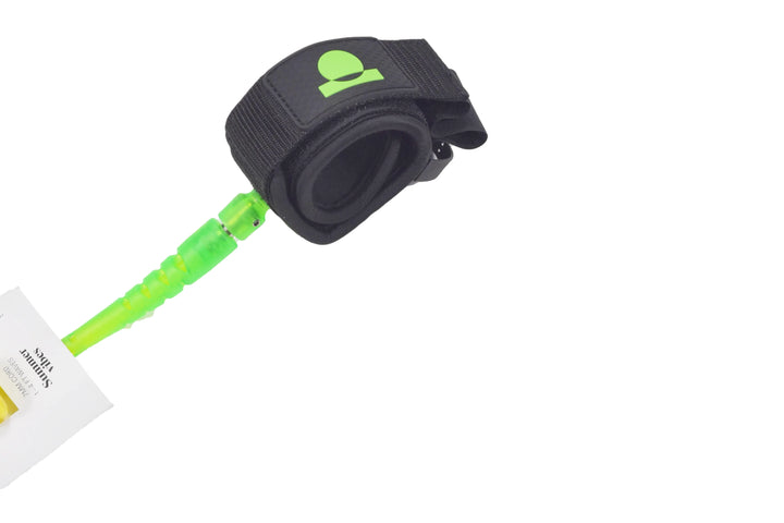 Summer vibes Session Bodyboard Bicep Coil Leash - Green Fluro - Summer vibes