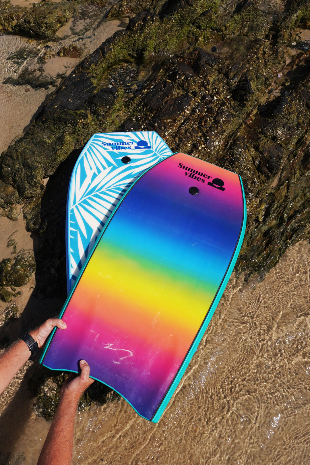 Summer vibes Grom 33" Bodyboard With Coil – Yellow Fade