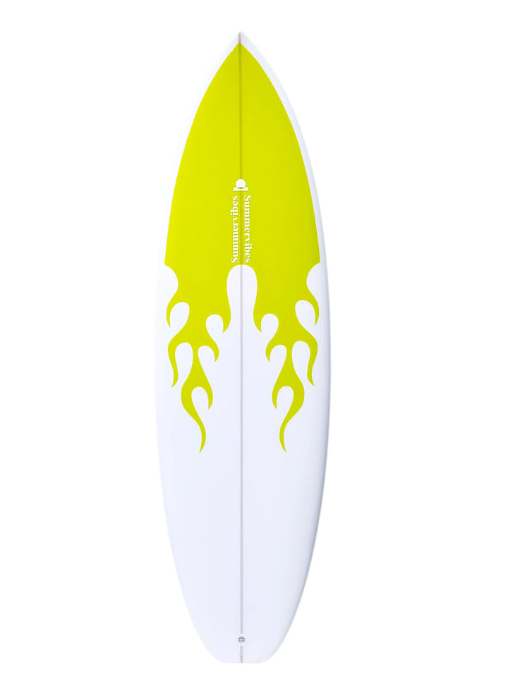 Summer Vibes Grom Youth Shortboard Surfboard - Yellow flame - Summer vibes
