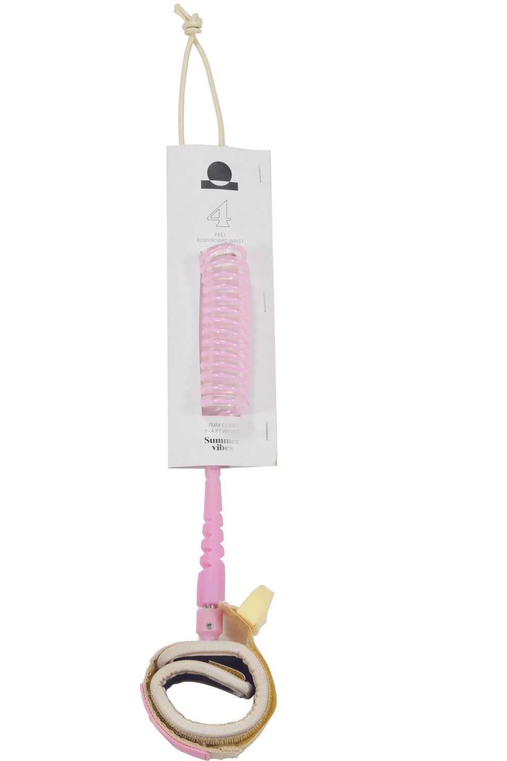 Summer vibes Session Bodyboard Wrist Coil Leash - Pink - Summer vibes
