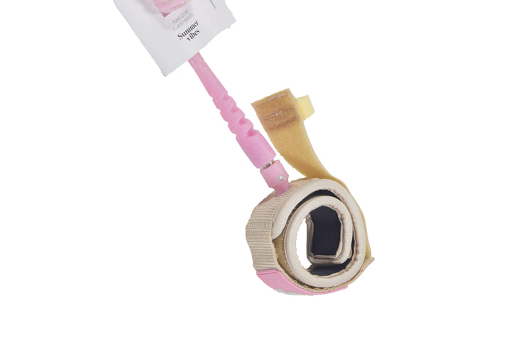 Summer vibes Session Bodyboard Wrist Coil Leash - Pink - Summer vibes