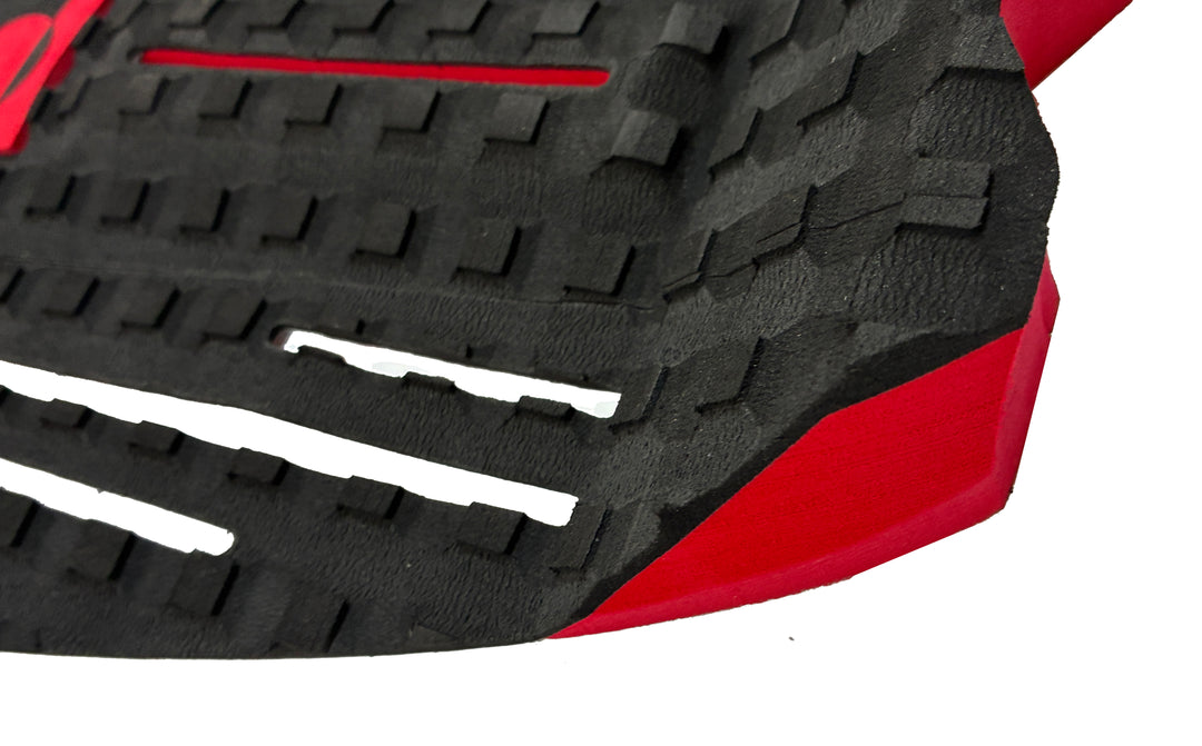 Summer vibes Session 3-Piece GROM SIZE surfboard deck grip traction tail pad - Red