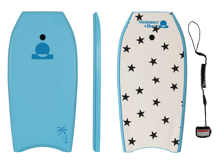 Summer vibes Bodyboard With Coil – Blue Stars