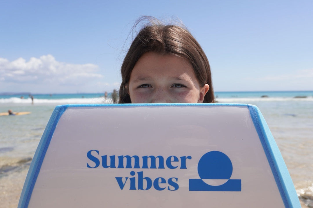 Summer vibes Sessions Bodyboard With Coil - Blue White