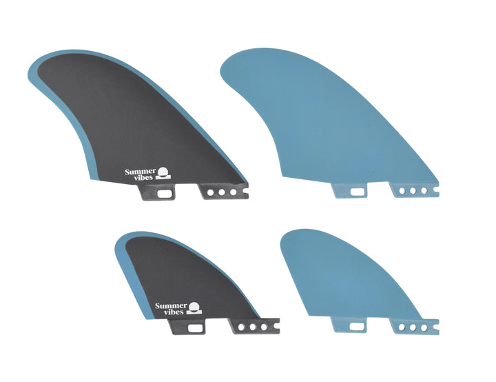 Summer vibes Quad Mid Keel 4-Fin Set FCSii Compatible – Black / Blue