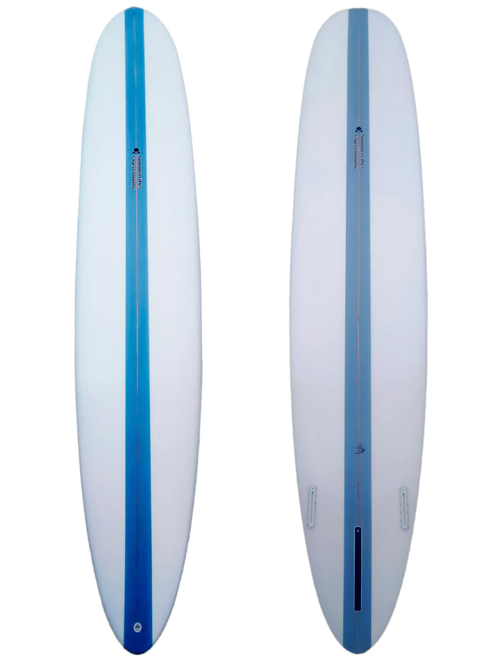 Summer vibes Performance Longboard Surfboard - 9'1 Thruster - Blue - Summer vibes