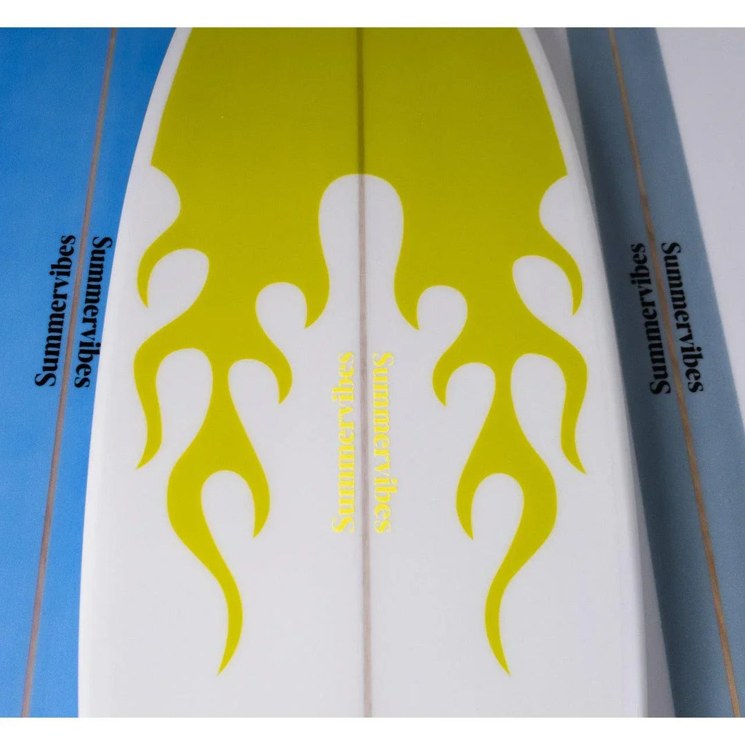 Summer Vibes Grom Youth Shortboard Surfboard - Yellow flame - Summer vibes