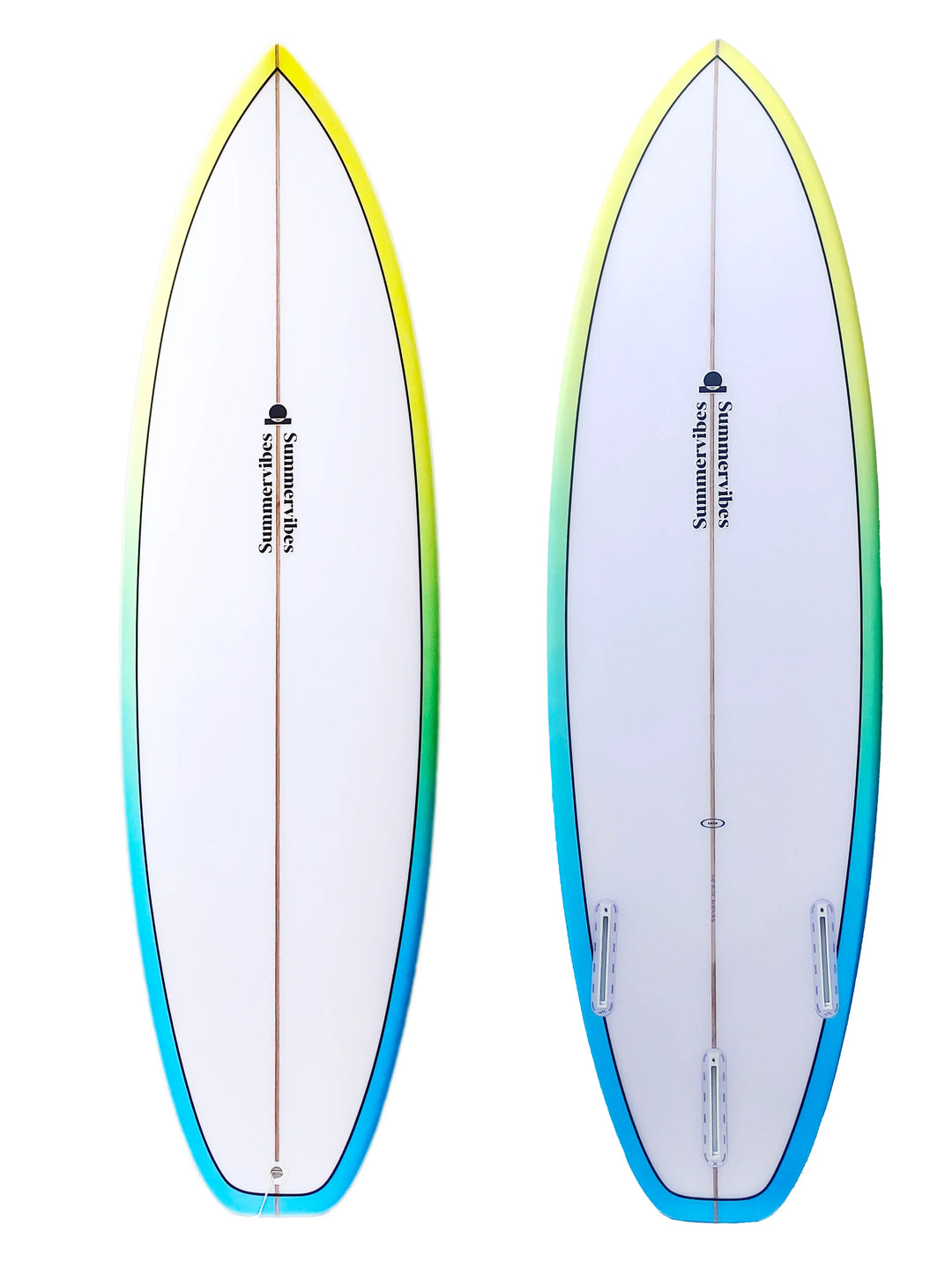 Summer vibes Grom Youth Shortboard Surfboard - Blue fade - Summer vibes