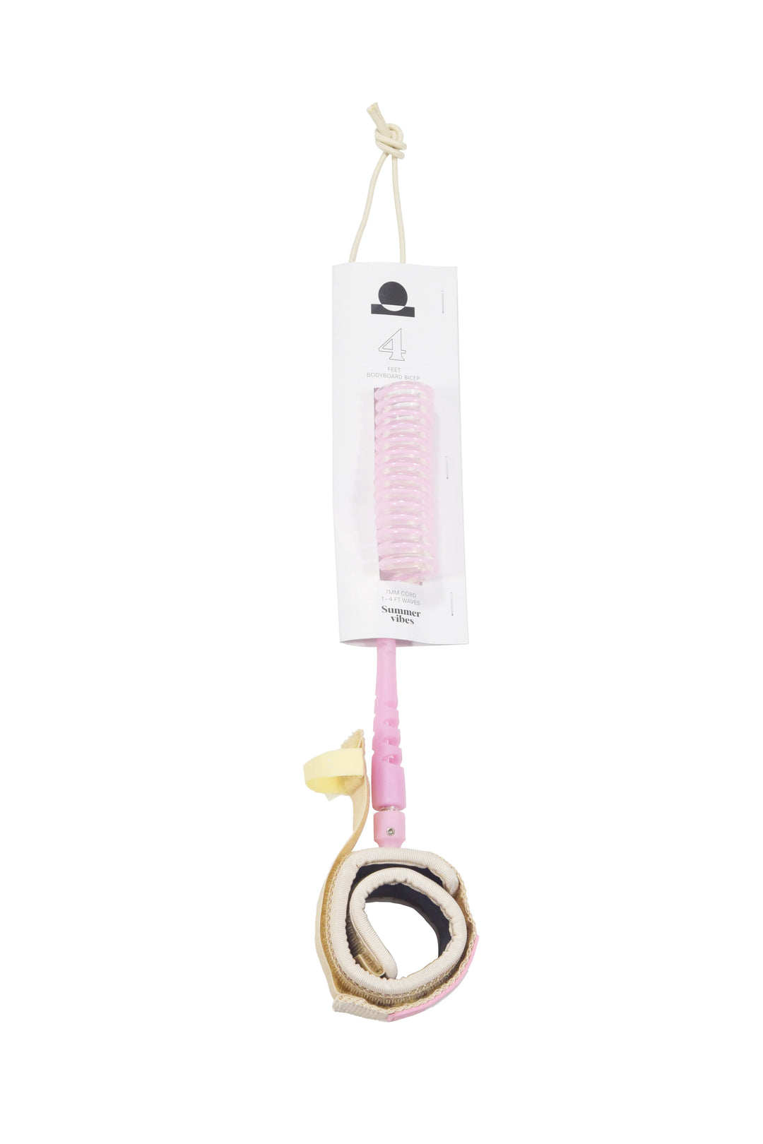 Summer vibes Session Bodyboard Bicep Coil Leash - Pink - Summer vibes