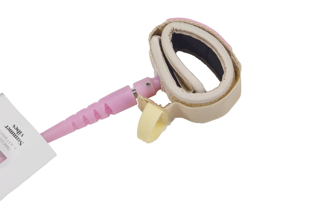 Summer vibes Session Bodyboard Bicep Coil Leash - Pink - Summer vibes