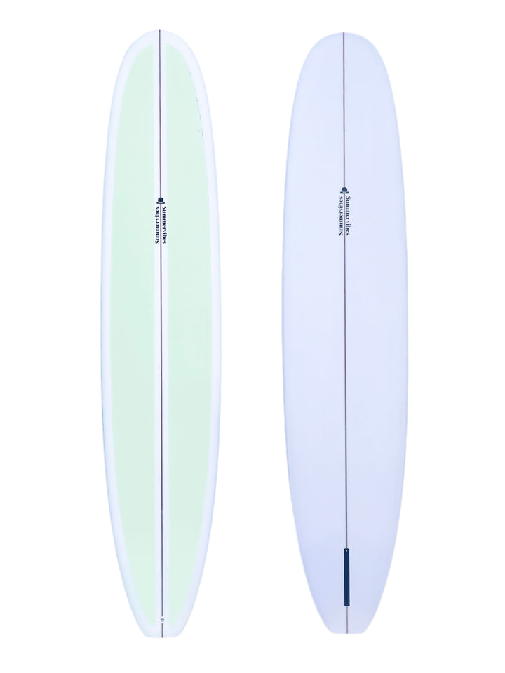 Summer vibes Classic Longboard Noserider Single Fin Surfboard - 9'1 - Mint