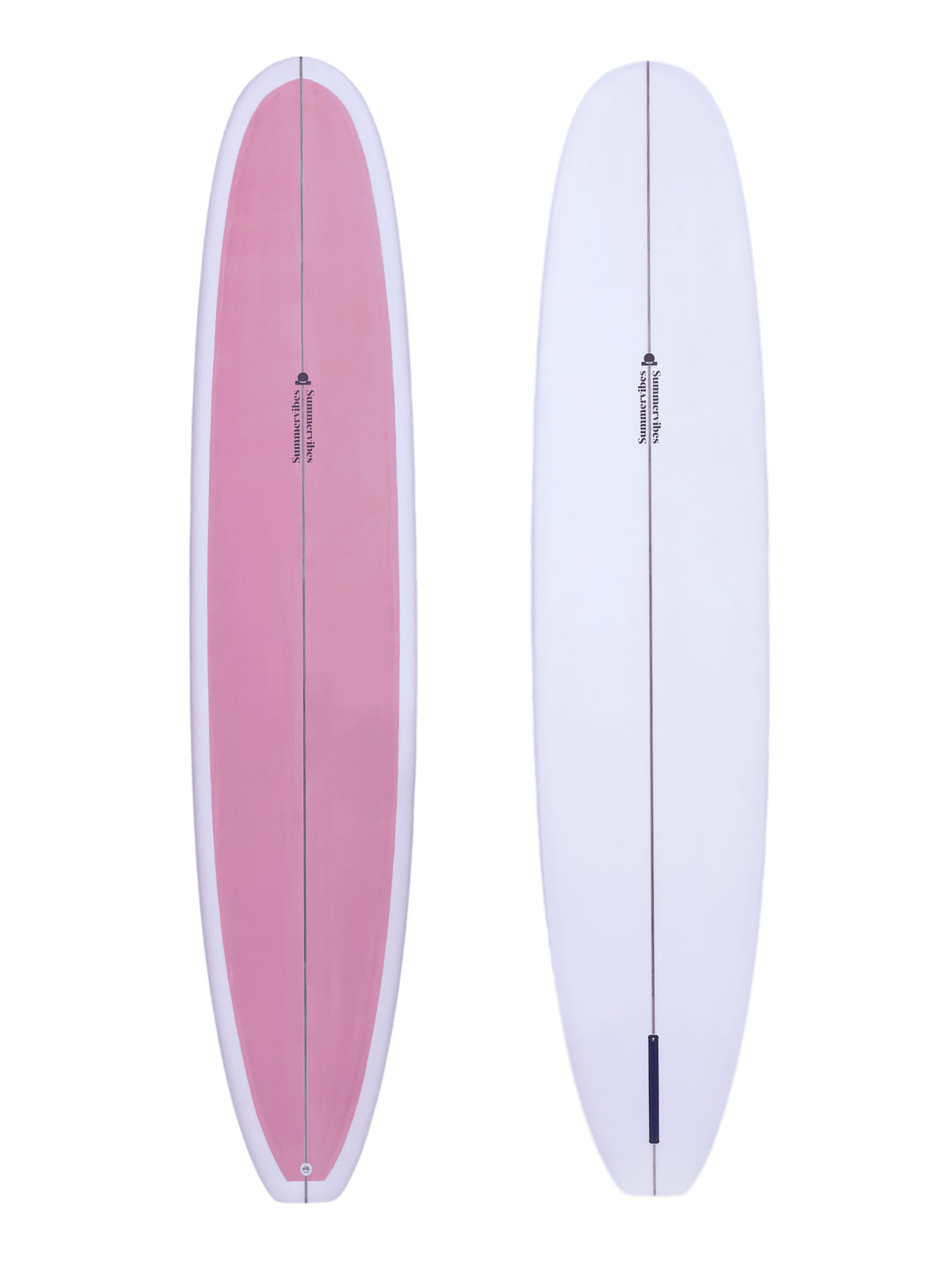 Summer vibes Classic Longboard Noserider Single Fin Surfboard - 9'1 - Pink