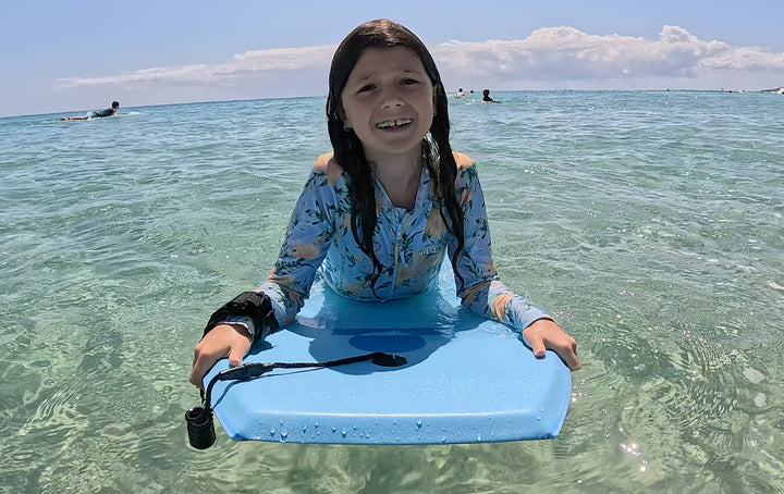 Summer vibes Grom 33" Bodyboard With Coil - Blue White