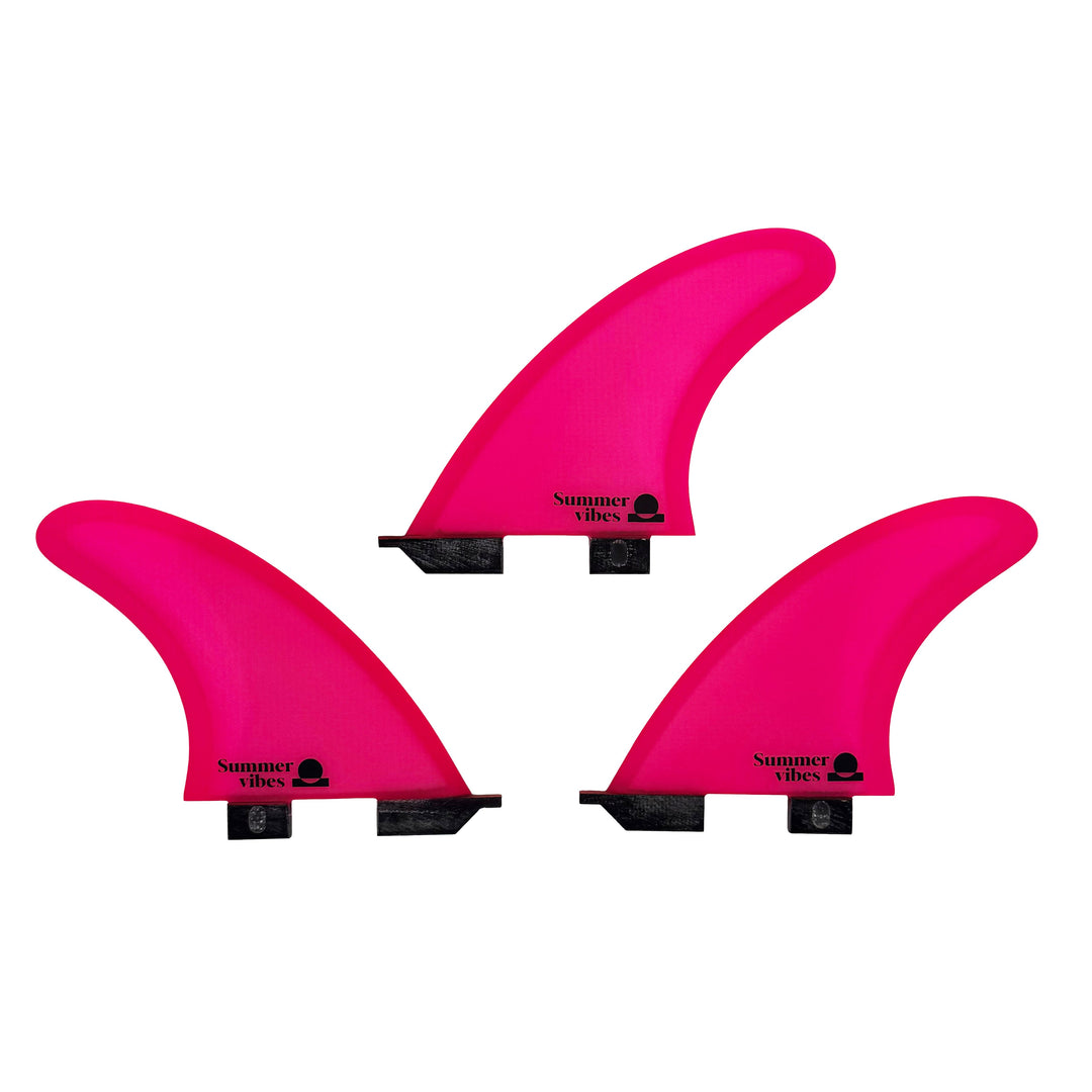 Summer vibes Power Floating Thruster 3-Fin Set Small FCSii Compatible – Pink