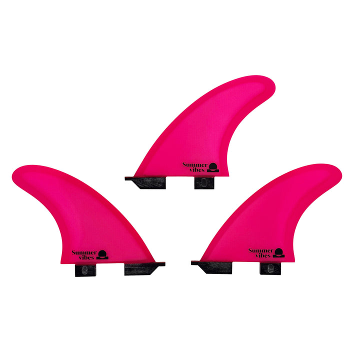 Summer vibes Power Floating Thruster 3-Fin Set Small FCSii Compatible – Pink