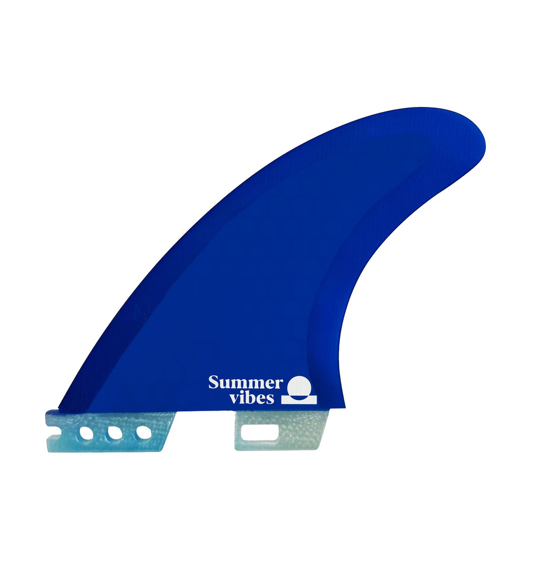 Summer vibes Power Thruster 3-Fin Set Large FCSii Compatible - Lite Core blue dual-tab surfboard fins