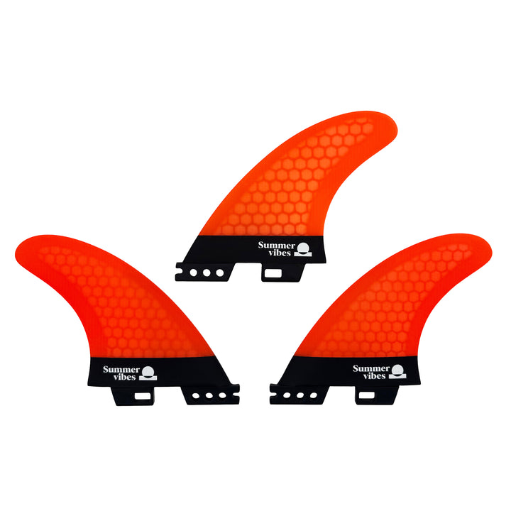 Summer vibes Power Thruster 3-Fin Set Medium FCSii Compatible Orange