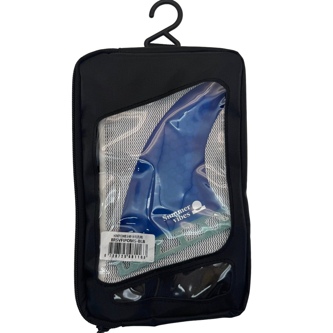 Summer vibes Power Thruster Large blue honeycomb Future fins - three fin set detail