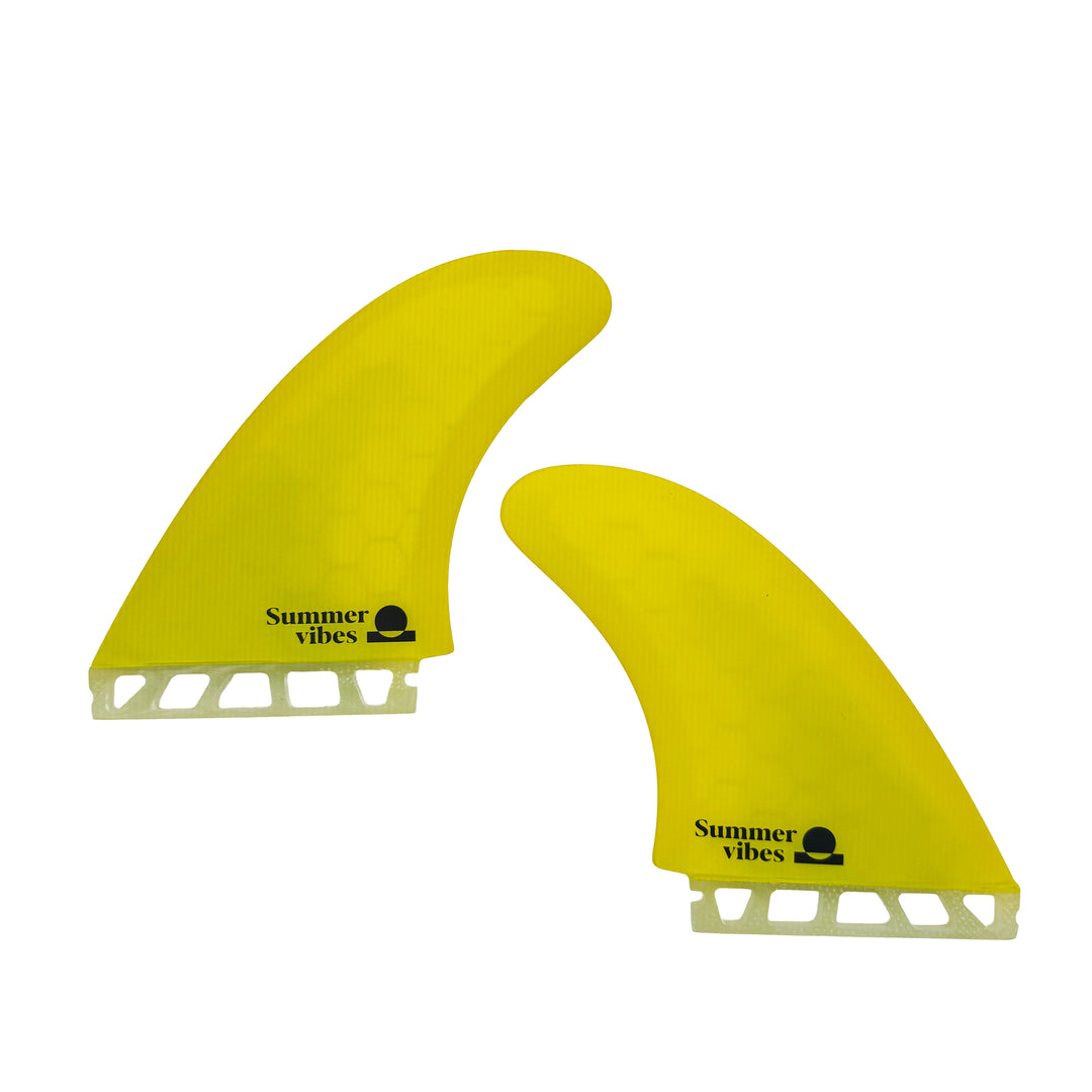 Summer vibes Twin Fin MR1 Set Future Compatible – Honeycomb Fibreglass Yellow
