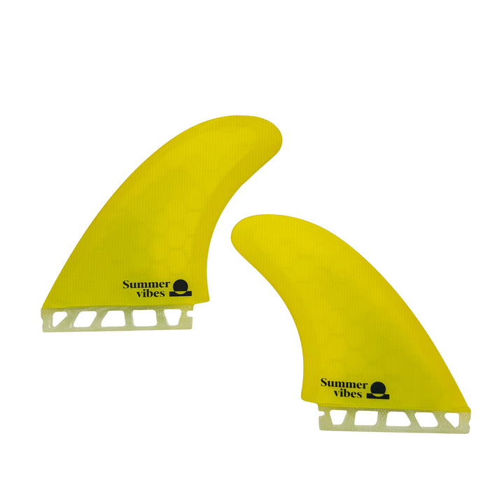 Summer vibes Twin Fin MR1 Set Future Compatible – Honeycomb Fibreglass Yellow