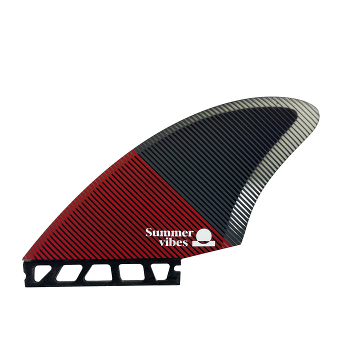 Summer vibes Twin Fin Red K2 Keel Set Future Compatible - Fibreglass – Red / Black