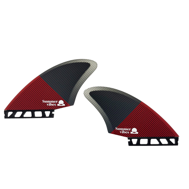 Summer vibes Twin Fin Red K2 Keel Set Future Compatible - Fibreglass – Red / Black