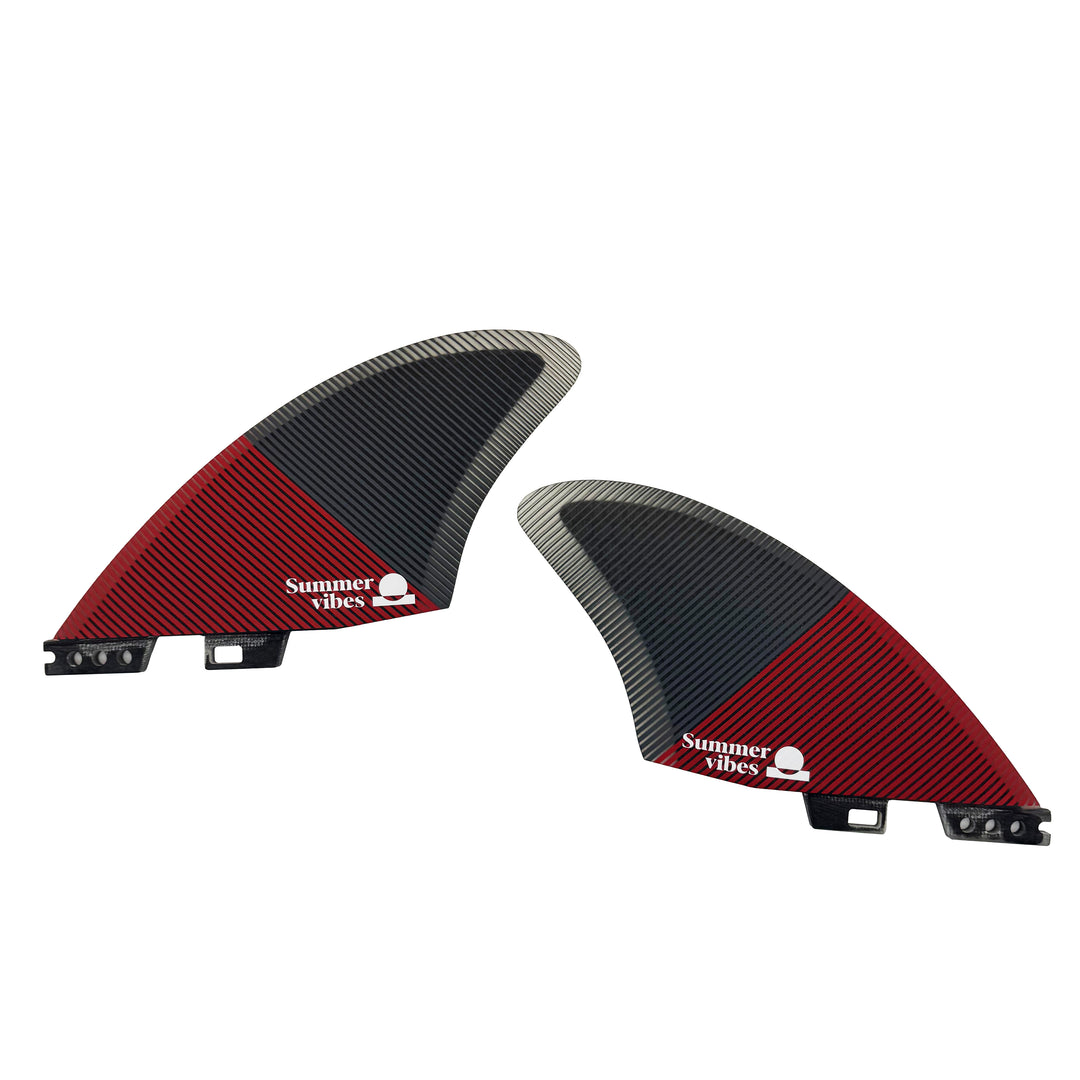 Summer vibes Twin Red K2 Keel 2-Fin Set FCSii Compatible – Fibreglass