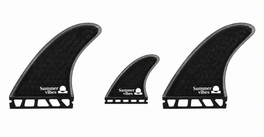 Summer vibes Twin + Trailer 2+1 Fin Set Future Compatible – Black