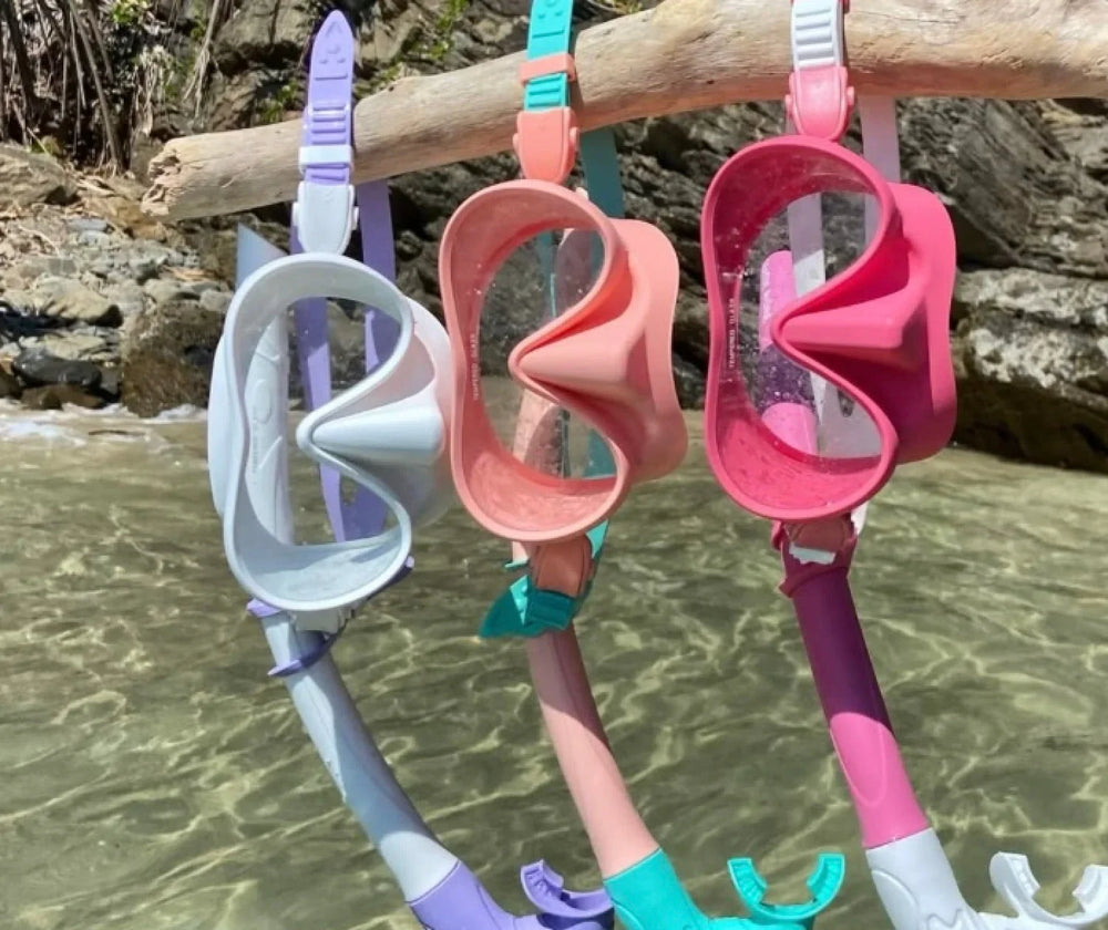 Seaside ave Mask & Snorkel Set - White wash Purple Candy Combo - Summer vibes