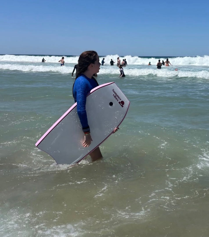 Summer vibes Sessions Bodyboard With Coil - Pink white