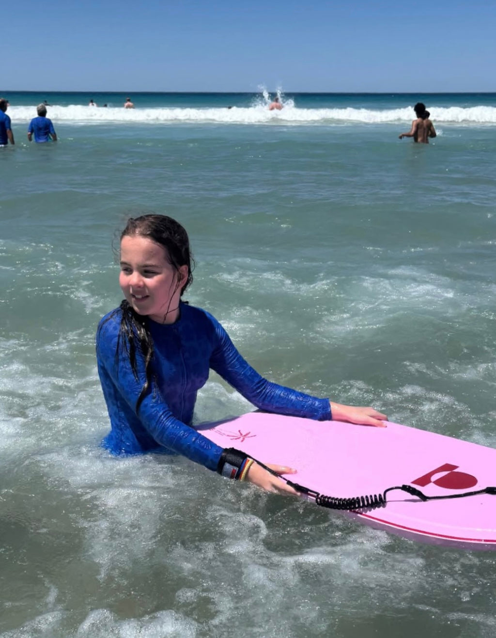 Summer vibes Sessions Bodyboard With Coil - Pink white