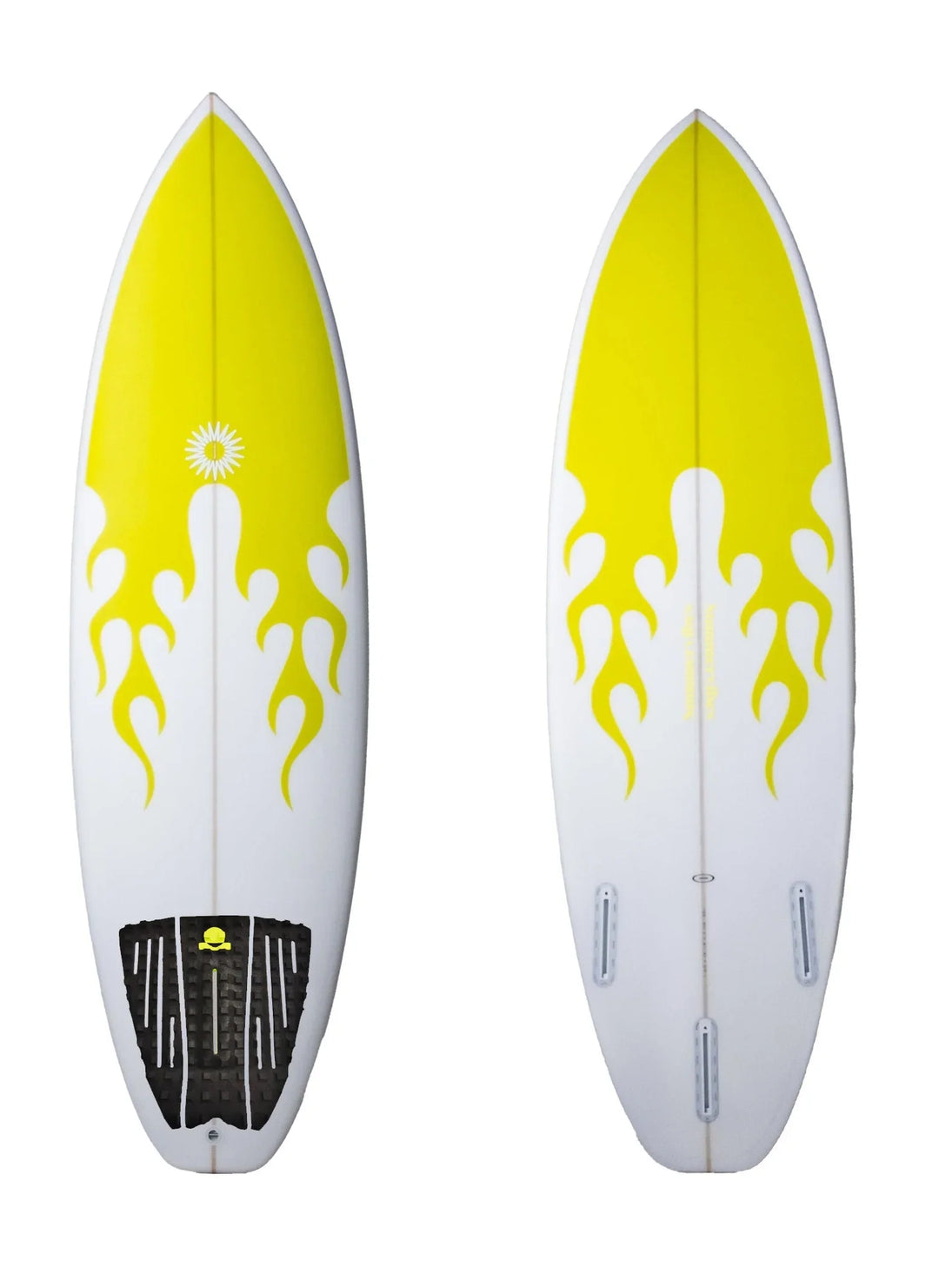 Summer vibes Session 3-Piece GROM SIZE surfboard deck grip traction tail pad - Yellow - Summer vibes
