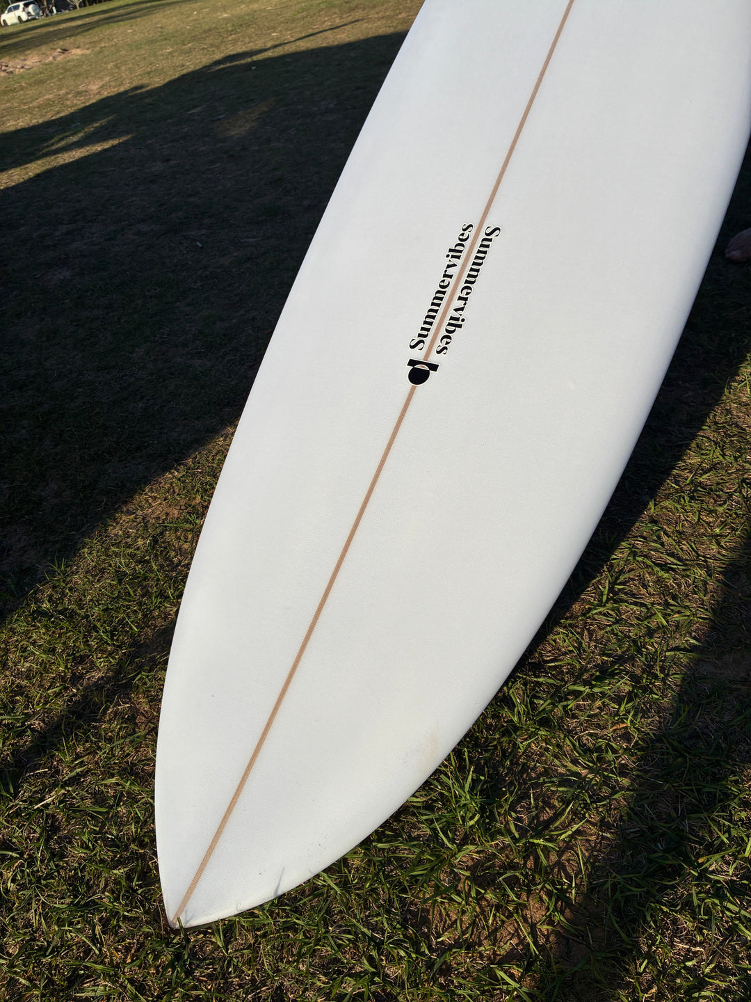 Summer vibes Discus Egg Round Tail Surfboard - White Blue