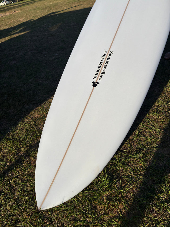 Summer vibes Discus Egg Round Tail Surfboard - White Blue