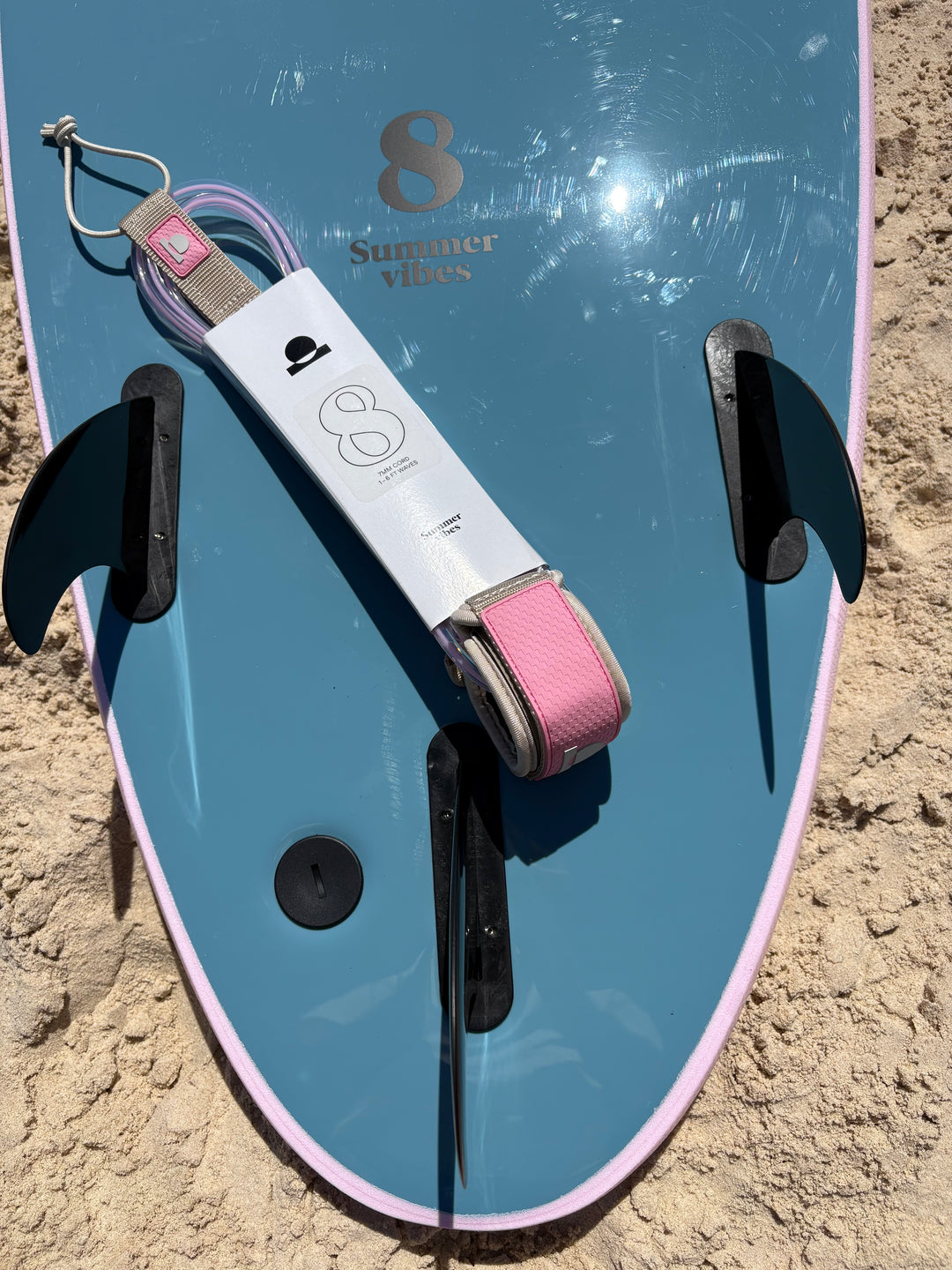 Summer vibes Session 5ft Surfboard Leash Leg rope - Pink