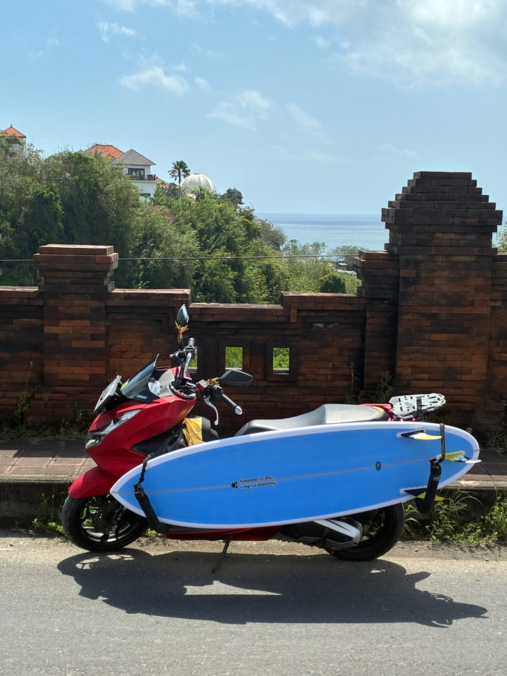 Summer vibes Discus Egg Round Tail Surfboard - White Blue