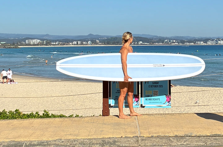 Summer vibes Classic Longboard Noserider Single Fin Surfboard - 9'1 - Mint