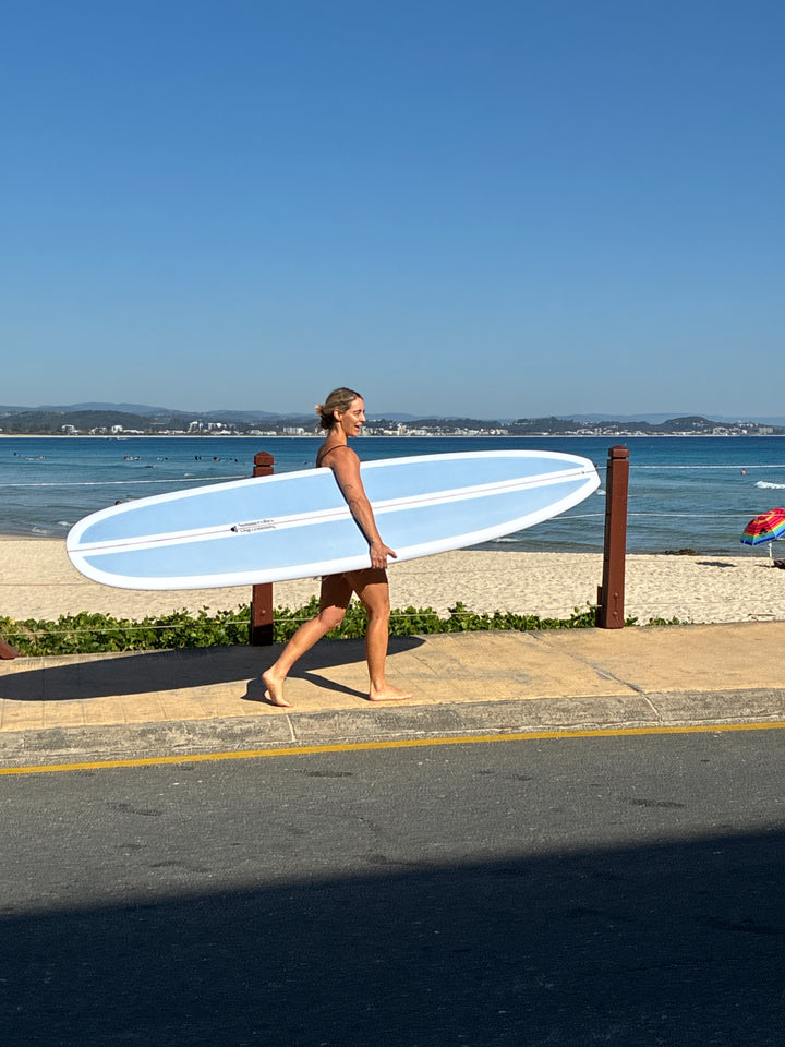 Summer vibes Classic Longboard Noserider Single Fin Surfboard - 9'1 - Mint