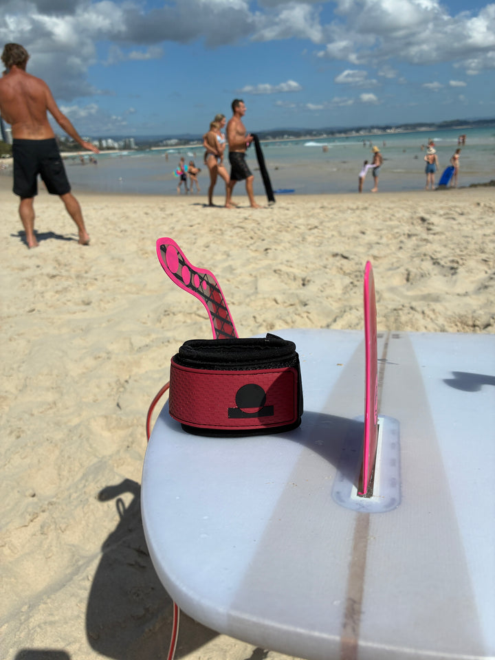 Summer vibes Session 5ft Surfboard Leash Leg rope - Red Clear