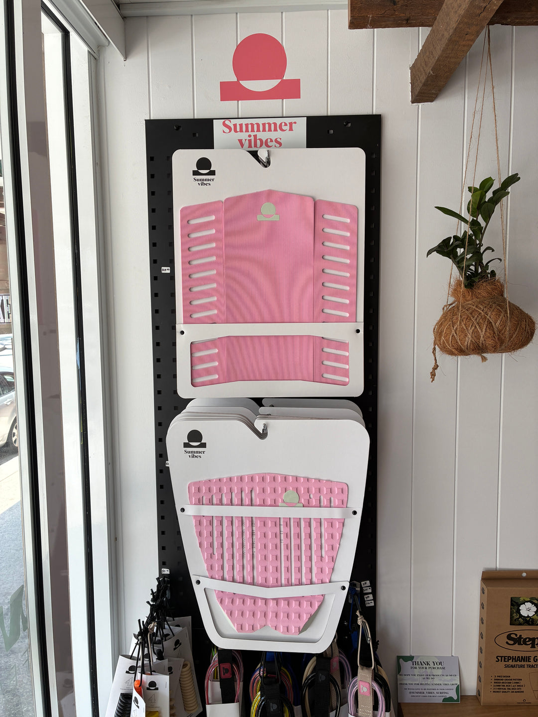 Summer vibes Session Front surfboard deck grip traction pad - Pink mint